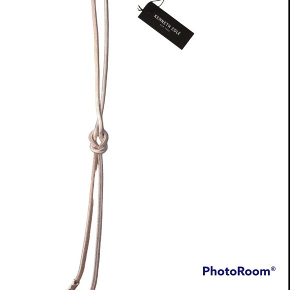 3/$50 Kenneth Cole Shiny Silver Knot Y Necklace - Picture 2 of 5